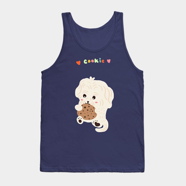 Dog Eating Cookie Tank Top by PatternbyNOK